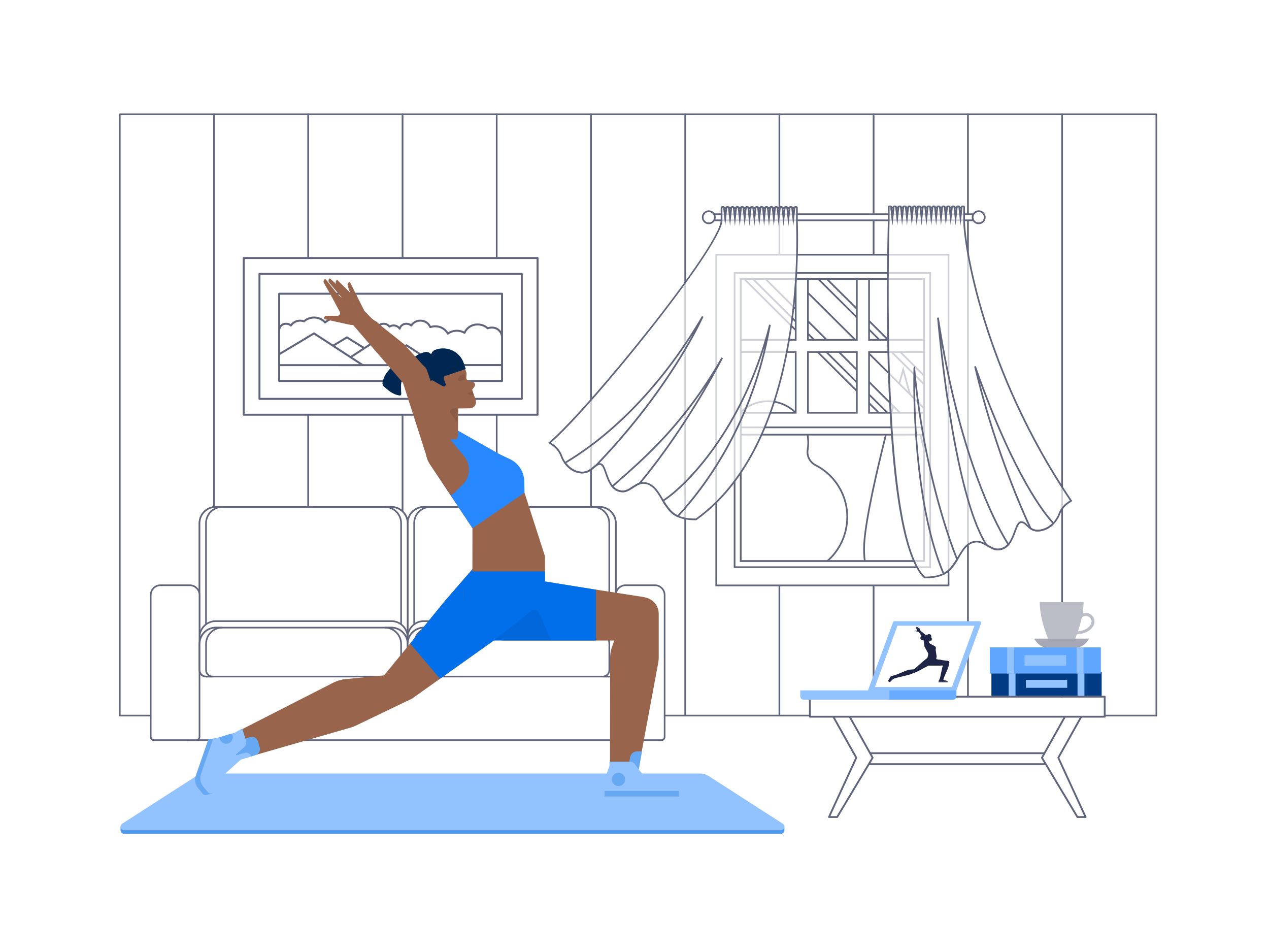 urban woman doing at home yoga